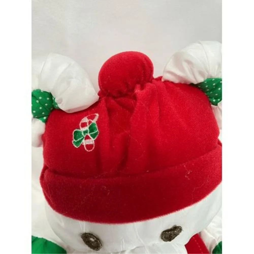 Fisher‎ Price Christmas 1991 Puffalumps White Red Green Bear Stuffed Plush